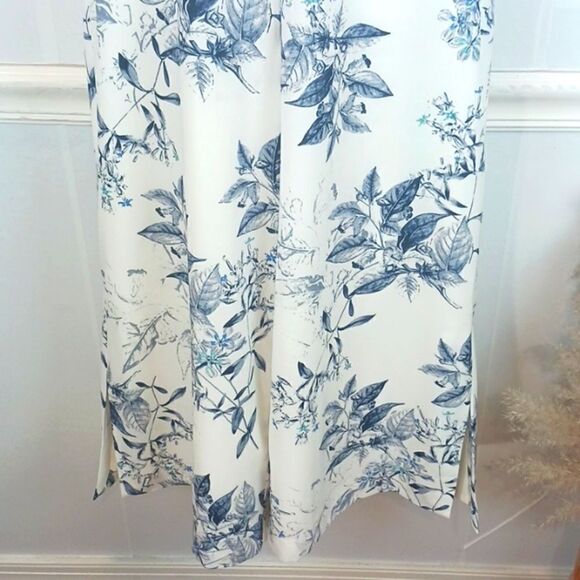 Alex Marie navy/ blue botanical print sleeveless cropped jumpsuit size 8 - Picture 7 of 14